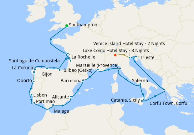 Cruise Itinerary Map