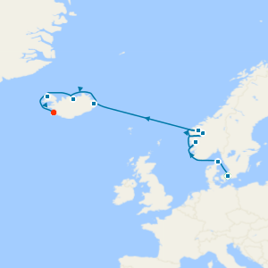 Norwegian & Icelandic Fjords from Copenhagen  with Stay