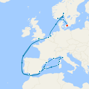 Mediterranean & Northern Capitals Explorer from Southampton to Copenhagen with Stay
