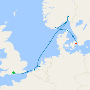 Northern Europe Capitals from Southampton to Copenhagen with Stay