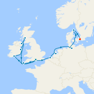 Northern Capitals & British Isles Explorer from Southampton to Copenhagen with Stay