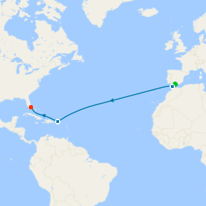 Transatlantic cruise from Malaga to Miami