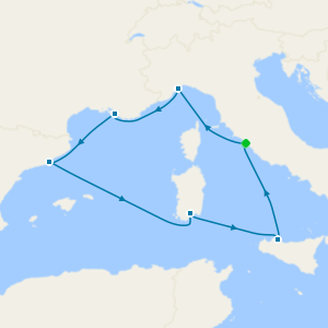 Italy, France & Spain Fly Cruise from Rome