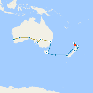 Indian Pacific Rail from Perth to Sydney & New Zealand Explorer with Stay