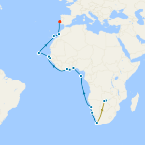 Wild Horizons: Victoria Falls, Chobe Safari, Chobe River & Cape Town Tour + Gold & Ivory Coasts to Lisbon