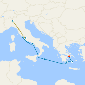 Swiss Alps, Bernina Red Train and Mediterranean Voyage with Milan and Rome Stays