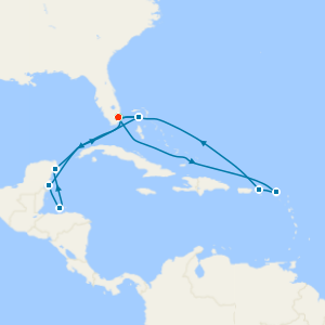 Western & Eastern Caribbean Adventure with Miami Beach Stay