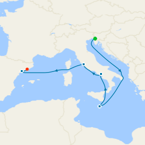 Italy, Malta & Spain from Trieste with Stay