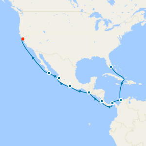 Panama Canal from Miami to San Francisco with 1nt Stay