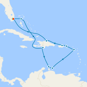 Southern Caribbean from Miami with 1nt Stay