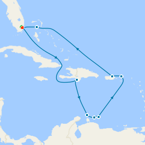 Southern Caribbean from Miami with 1nt Stay