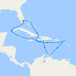 Eastern Caribbean from Miami with 1nt Stay