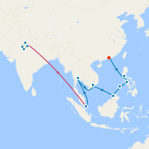 8 Nts India's Tigers & Golden Triangle Tour & Southeast Asia from Singapore to Hong Kong