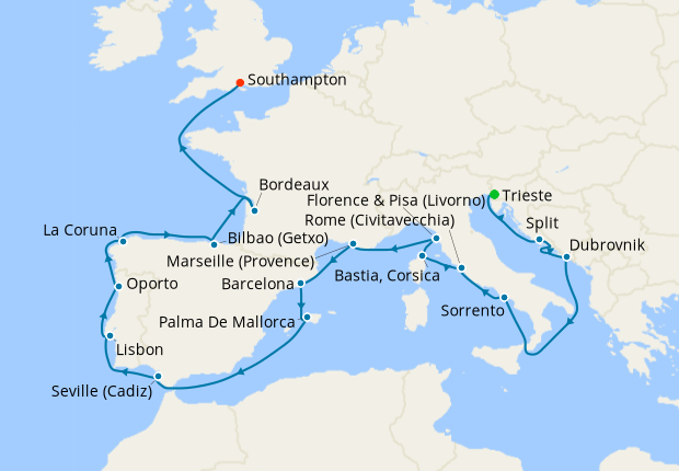 Cruise Itinerary Map