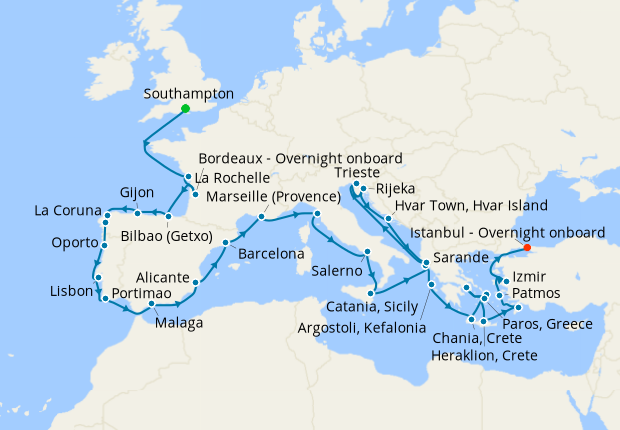 Cruise Itinerary Map