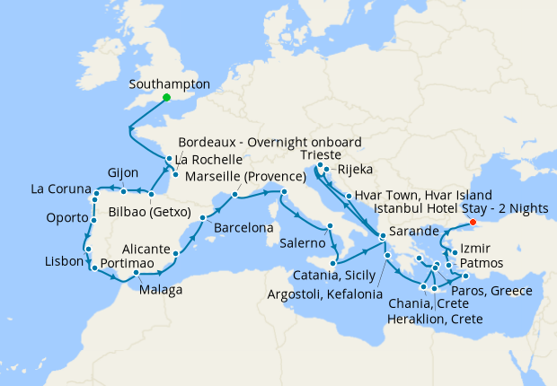 Cruise Itinerary Map