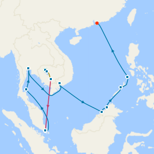 Siem Reap, Angkor Wat, Killing Fields & Philippines, Thailand & Vietnam from Singapore