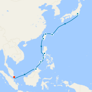 Archipelagos of the East from Tokyo to Singapore with 1 Nt Stay