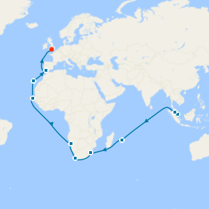 Singapore Stay, Mauritius & South Africa to S'ton