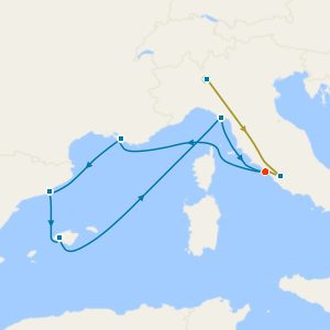 Swiss Alps, Bernina Red Train & Western Mediterranean with Milan and Rome Stays