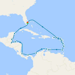 The Americas & Caribbean Grand Discovery from Fort Lauderdale with Luxury Miami Stay 