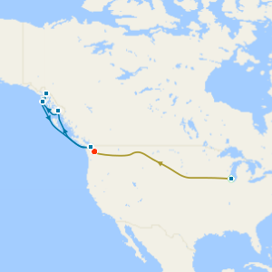 Chicago, U.S Rockies By Rail & Alaska from Seattle with Stays