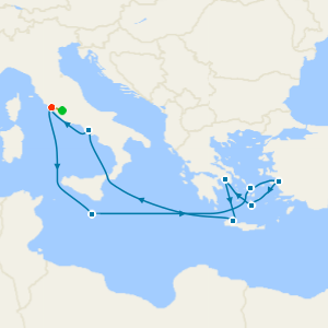 Greece, Italy & Malta from Rome with 1nt Stay