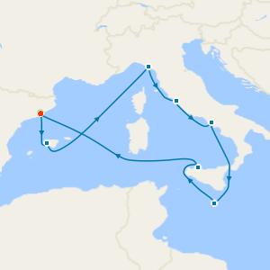 Italy, France & Malta from Barcelona with 1nt Stay