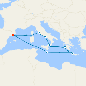 Greece, Italy & Malta from Barcelona with 1nt Stay