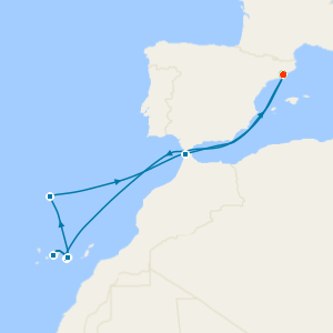 Madeira, Canaries & Morocco from Barcelona with 1nt Stay