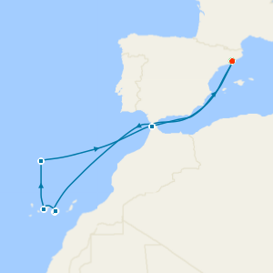 Madeira, Canaries & Morocco from Barcelona with 1nt Stay