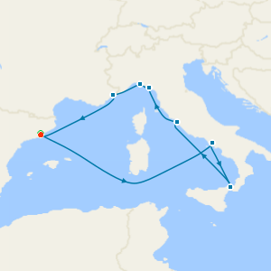 Italy & French Riviera from Barcelona with 1nt Stay