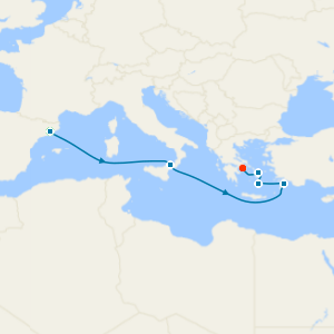 Greek Isles & Malta from Barcelona with 1nt Stay