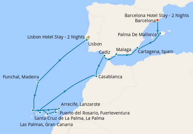 Cruise Itinerary Map