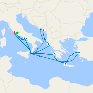 Mediterranean, Aegean & Adriatic from Rome with 1nt Stay