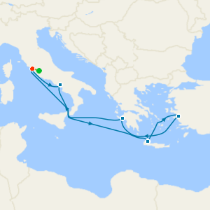 Mediterranean & Aegean from Rome with 1nt Stay