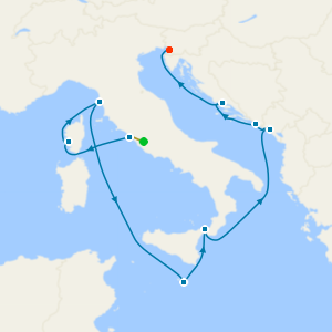 Mediterranean with Italy & Croatia from Rome with 1nt Stay