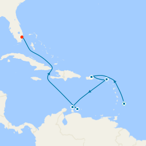 Southern Caribbean from Barbados to Ft. Lauderdale with 3nt Stay