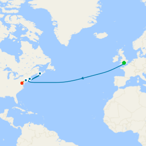 Transatlantic Crossing, New England & Canada from Southampton with New York & Washington Stays and Best of D.C Tour