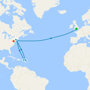 Transatlantic & Eastern Caribbean from Southampton with New York & Washington Stays and Best of D.C Tour