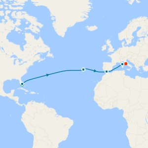 Western Mediterranean Passage from Ft. Lauderdale with Miami Beach Stay