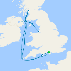British Isles from Southampton