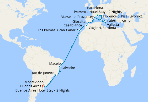 Cruise Itinerary Map