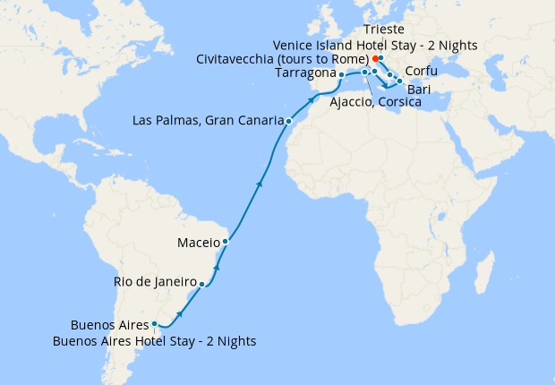 Cruise Itinerary Map