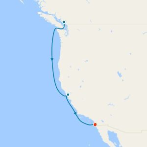 Pacific Coastal Cruise with Vancouver and San Diego Stays