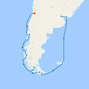 South America Pathways: Chilean Fjords & Glaciers from Buenos Aires with Buenos Aires and Santiago Stays