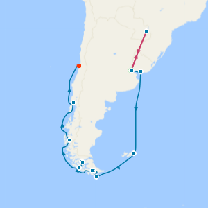 Iguazu Falls & South America Pathways: Chilean Fjords & Glaciers from Buenos Aires with Stays