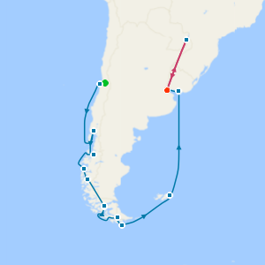 South America Pathways: Chilean Fjords & Glaciers with Santiago, Buenos Aires & Iguazu Falls Stays