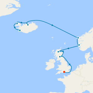 Iceland, Scotland & Norway from Reykjavik to Southampton with Golden Circle & Blue Lagoon Experience