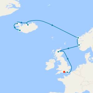 Iceland, Scotland & Norway from Reykjavik to Southampton with Golden Circle & Blue Lagoon Experience
